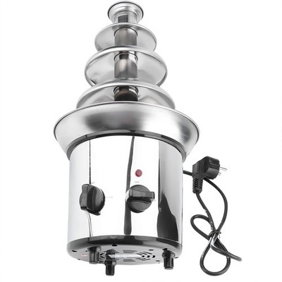 4 Tiers Electric Chocolate Melting Machine Fondue Maker Fountain SET