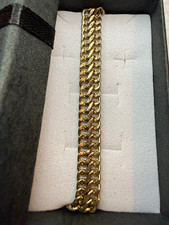 9ct Gold Vintage Bismarck Bracelet - Lobster Clasp - 19cm - 4.9grams - 375