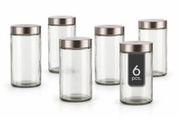 Vorratsglas Lebensmitteldose Glas Aluminiumdeckel 1250 Ml 6Er Set
