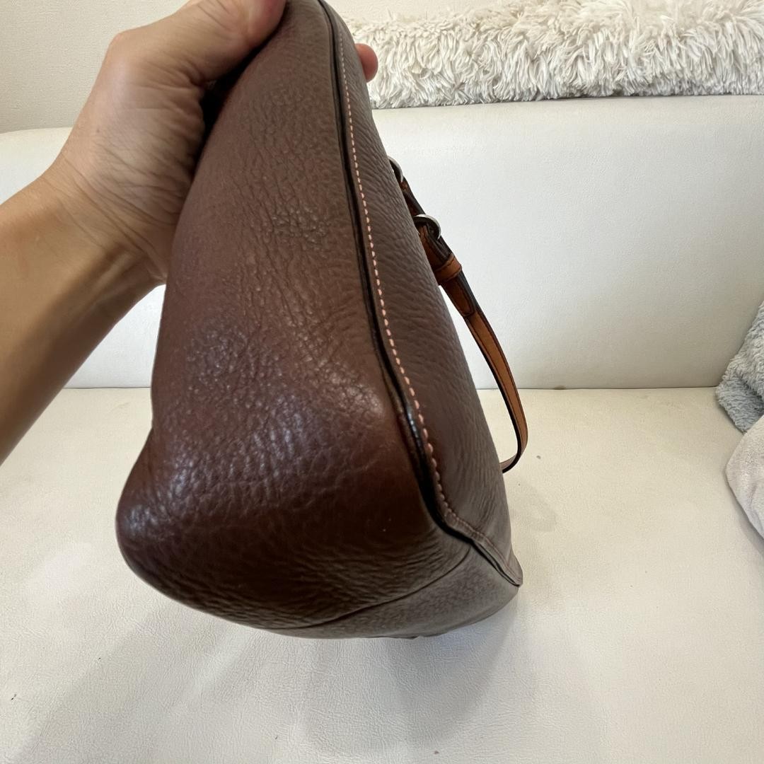 Old COACH Brown Leather Tote Bag From Japan - Gem