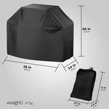 58in BBQ Grill Cover Waterproof Heavy Duty Outdoor Rain Guard Heat Safe Use