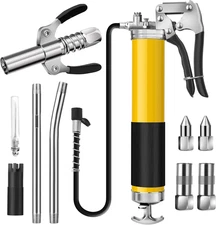 Grease Gun Kits with Hose and Coupler 8000 PSI Heavy Duty Pistol Grip Grease Gun