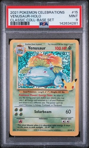 2021 POKEMON CELEBRATIONS CLASSIC COLL #15 VENUSAUR-HOLO PSA 9