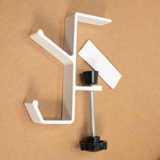White Double Metal Headphone Holder Stand Hanger Hook for Desk PC Gaming Headset