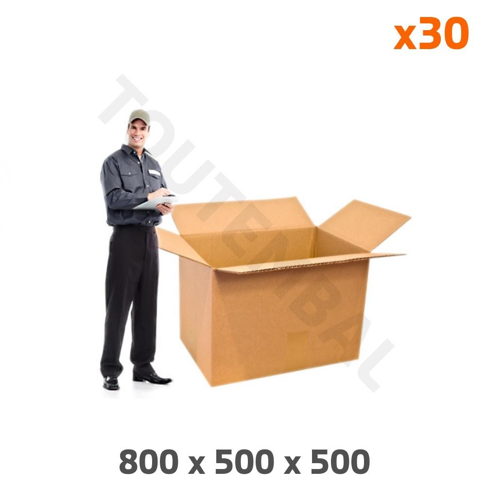 Caisse carton 800x500x500 mm triple cannelure anti-choc pour transport sécurisé
