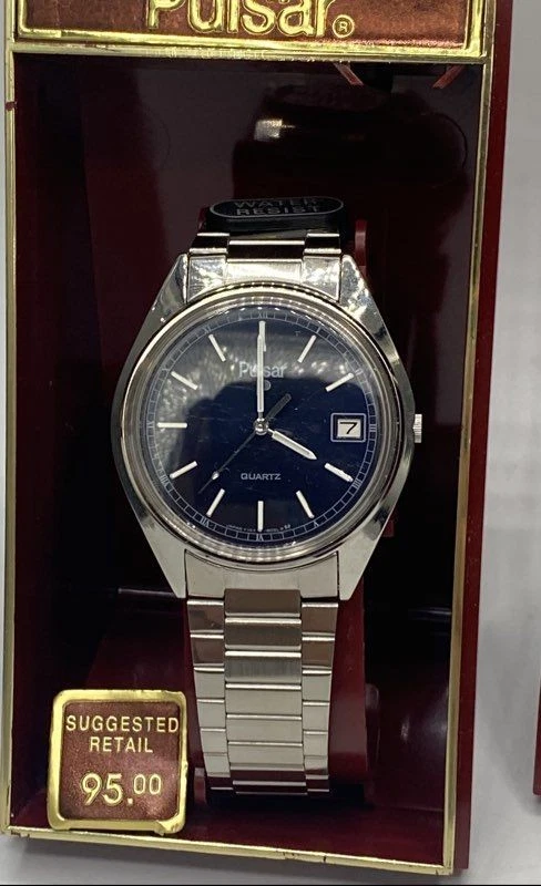 Relógio de pulso masculino Pulsar 36mm WR mostrador azul quartzo (NOVO COM ETIQUETAS) - Imagem 2 de 4