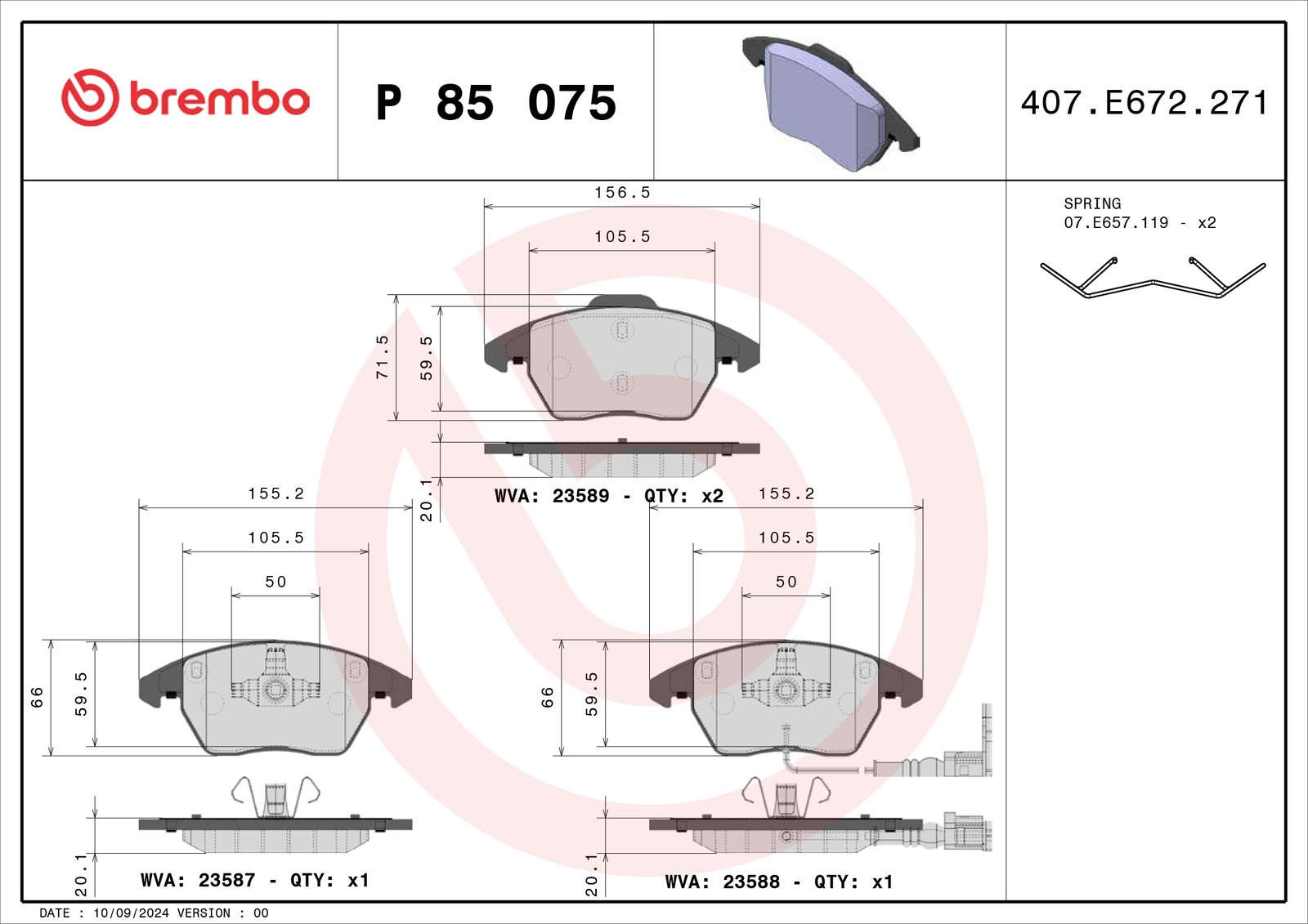 Brembo Bremsbelagsatz P 85 075, Vorne - Bild 6