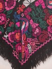 Mexican Hand Woven Black Poncho With Peacock — photo 1