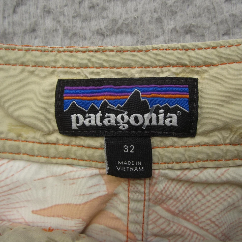 Patagonia Board Shorts Para Hombres 32 Naranja Floral Bañador Cordón Nylon Playa Foto 3 de 4