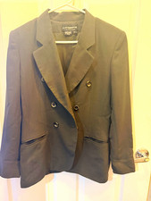 Vintage Liz Claiborne Collection Women s Green Wool Double-Breasted Blazer 4
