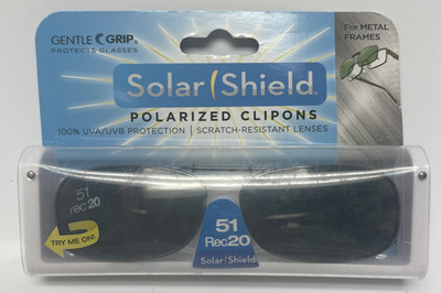 SolarShield Sonnenbrille Polarisiert Clip-On 51/20 Schwarz Vollrahmen