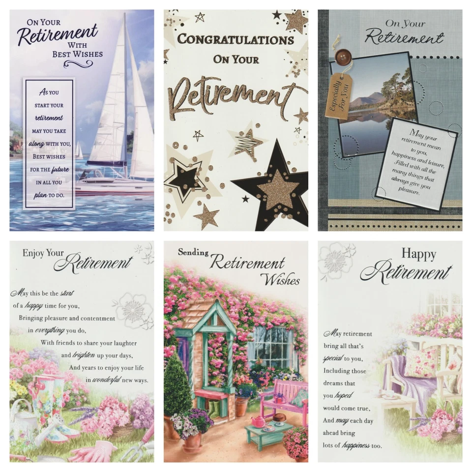 POPPY HILL / HEARTSTRING Retirement Greeting Card ~ Ladies & Gents Retirement Card