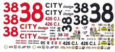  38 Charlie Glotzbach City Dodge '71 1/64th HO Scale Slot Car Waterslide Decals