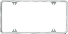 All Silver Diamond Bling Glitter Crystal Rhinestone License Plate Frame Car Thin