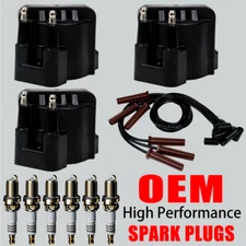 3X Ignition Coils & Spark Plugs & Wires For Buick Chevy Pontiac Oldsmobile DR39