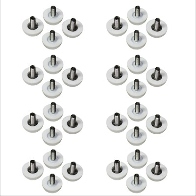 6mm x 1/2'' Long Thread Stud Adjustable Glides for Patio Furniture White 32 Pcs
