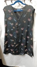 SIMPLY VERA VERA WANG Black Floral Top Women Medium Boho Fairy Witchy Whimsigoth