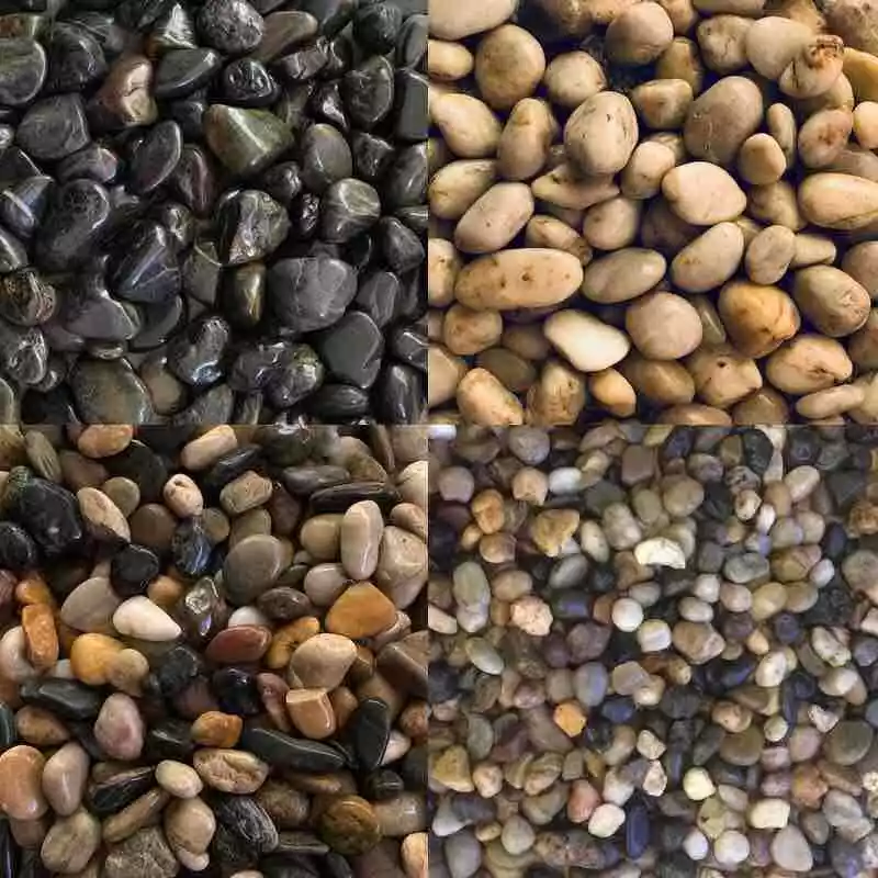 Natural Polished River Pebble Stone Rock Gravel Mixed Colour Water