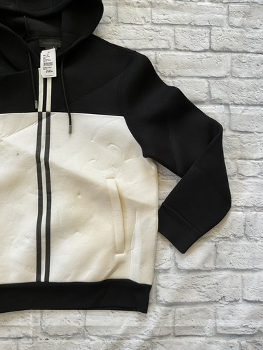 $325 Diesel Black Gold Men’s Seempre Pullover Sweatshirt Black-White Hood Size S - Picture 3 of 11