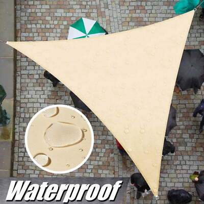 ColourTree Beige Triangle Waterproof Sun Shade Sail Canopy Fabric Outdoor Patio