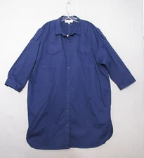 Alex Mill Military Shirt Dress Women Medium Blue Utilitarian Pocket Oversize NWT