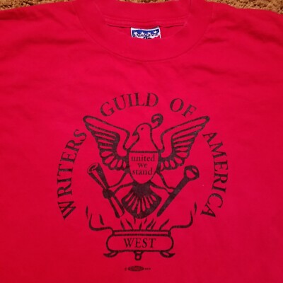 Vintage Union Made USA Writers Guild Sz Small T Shirt Screenwriter Hollywood 