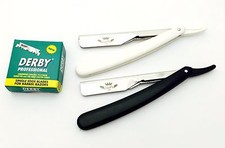 2 Pcs Navaja Shavette Barber Straight Maquinillas de afeitar, 100 Derby Blades