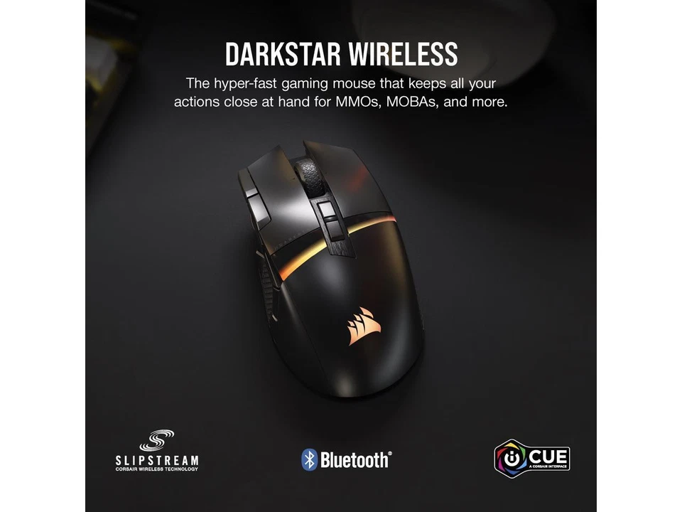 Corsair DARKSTAR RGB Wireless Gaming Mouse for MMO, MOBA - 26,000 DPI - 15 Progr - Image 2 of 4