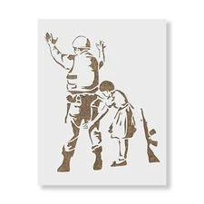 Soldier Girl Banksy Stencil - Banksy Wall Art, Graffiti Stencil, Banksy Stencil