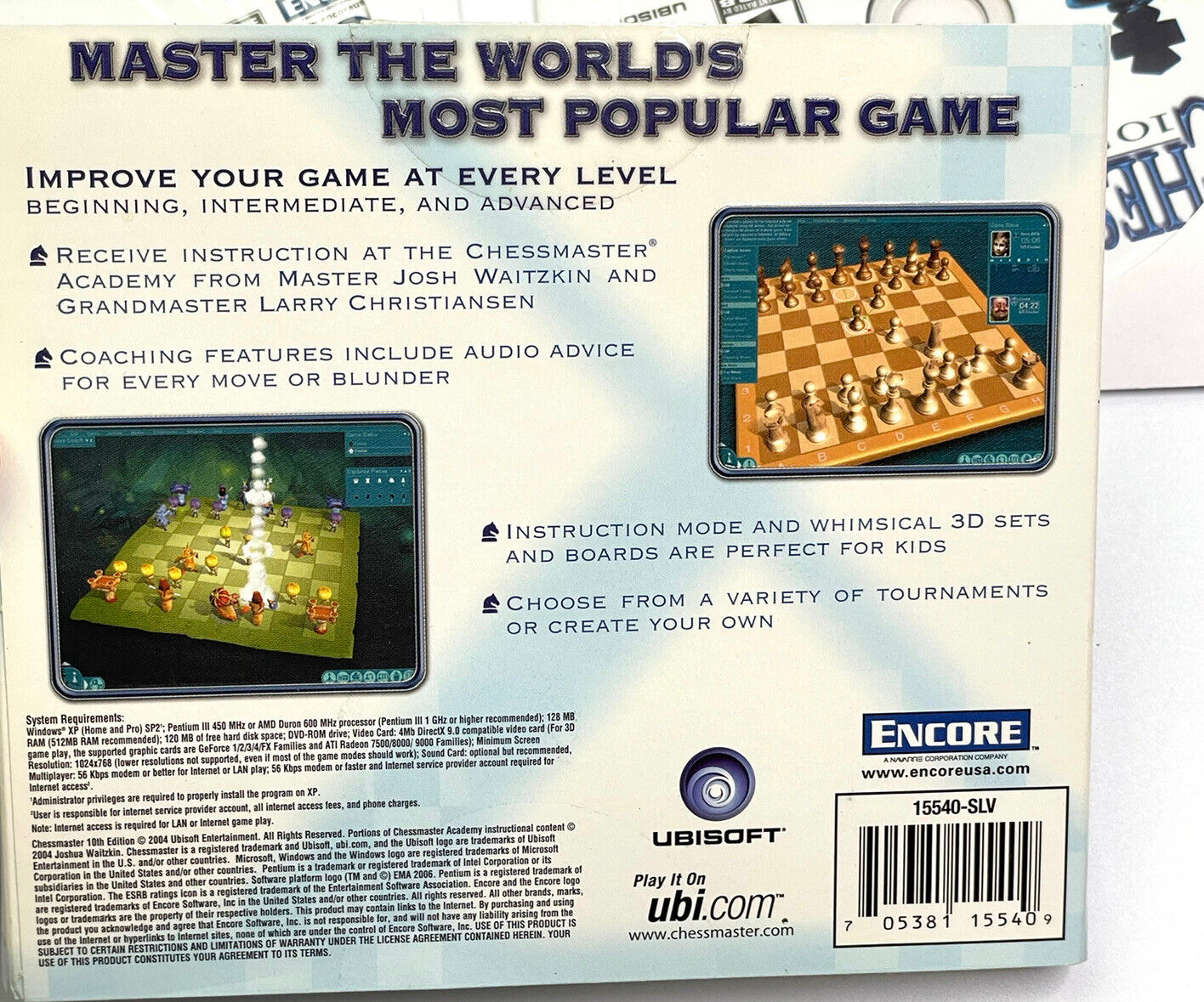 CHESSMASTER 10th Edition Teacher Mentor Opponent PC CD-ROM Computer Game 3  CD'S 8888681946