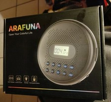 ARAFUNA Portable Car CD Player Dual Speaker Rechargeable CD-5189B  New Open Box