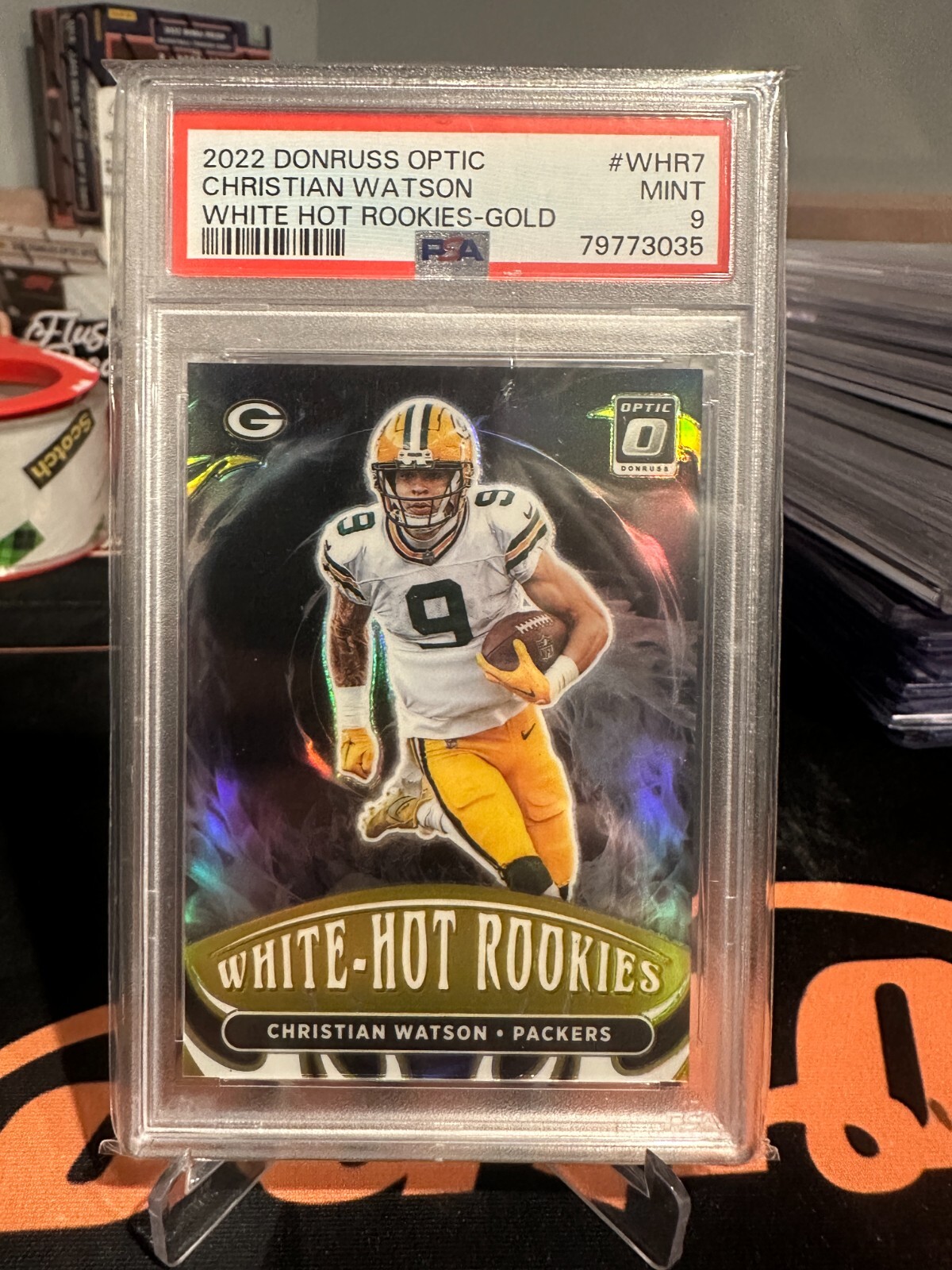 Christian Watson Panini Donruss Optic White Hot Rookies #WHR7 Gold