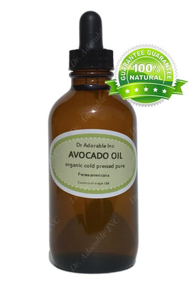 4 oz Glass Bottle with Glass Dropper Avocado Oil Organic for Skin Care Hair Nail