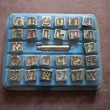 NOS VINTAGE 3/4" CRAFTOOL Co USA ALPHABET LEATHER STAMPS CRAFT PUNCHES SET #1979