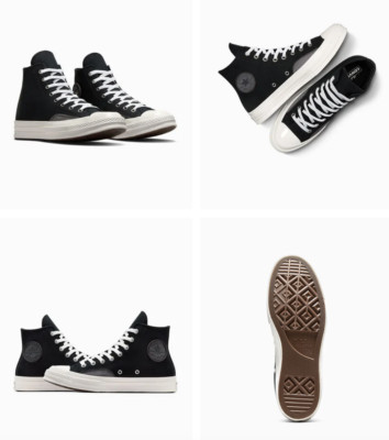 あきぶぅー Converse Chuck Taylor All Star Hi Double Upper Sneaker-Black
