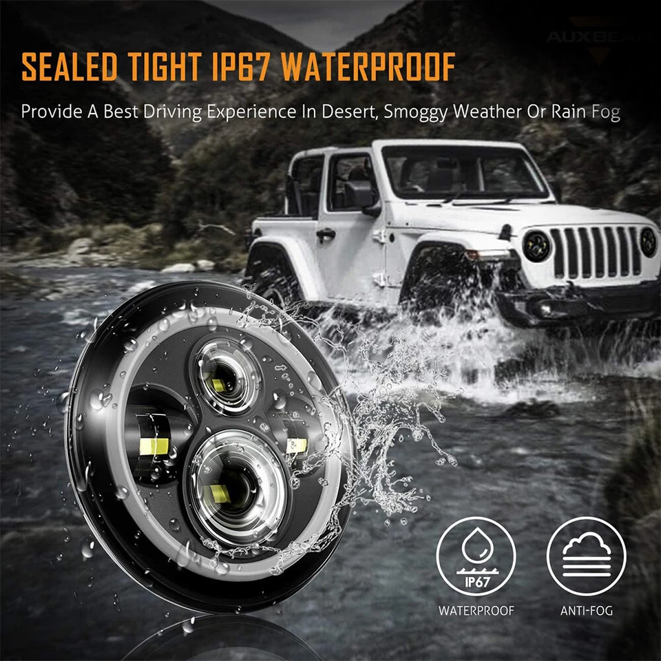 2007-2018 For Jeep Wrangler JK JKU Combo Led Halo Headlight Tail Fog Turn Lights - Image 3 of 4