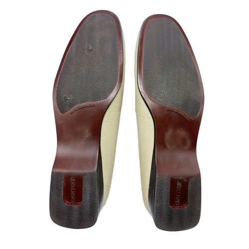 Trotters Jenn Leather Loafer 8 Slim Slip On Tan Cream Career Formal Minimalist - Picture 9 of 11