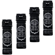 4 PACK Police Magnum 3oz Stream Flip Top pepper spray Self Defense Protection