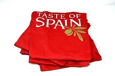 Lot of 4 Taste of Spain Superior Uniform Adjustable Neckline Chef Apron Red NEW