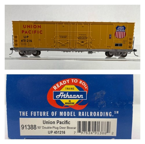 HO Athearn RTR 91388 50' Doble Enchufe Puerta Boxcar Union Pacific UP 451216 | Condition: Used