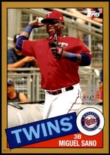Miguel Sano 2020 Topps 1985 35th Anniversary Series 2 5x7 Gold #85TB-25 2/10 Twi
