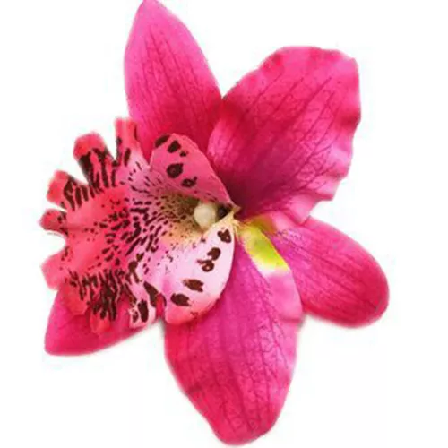 Orchid Flower Hair Clip Slide Grip Wedding Bridesmaid Prom Ball Vintage Pinup - Picture 16 of 18