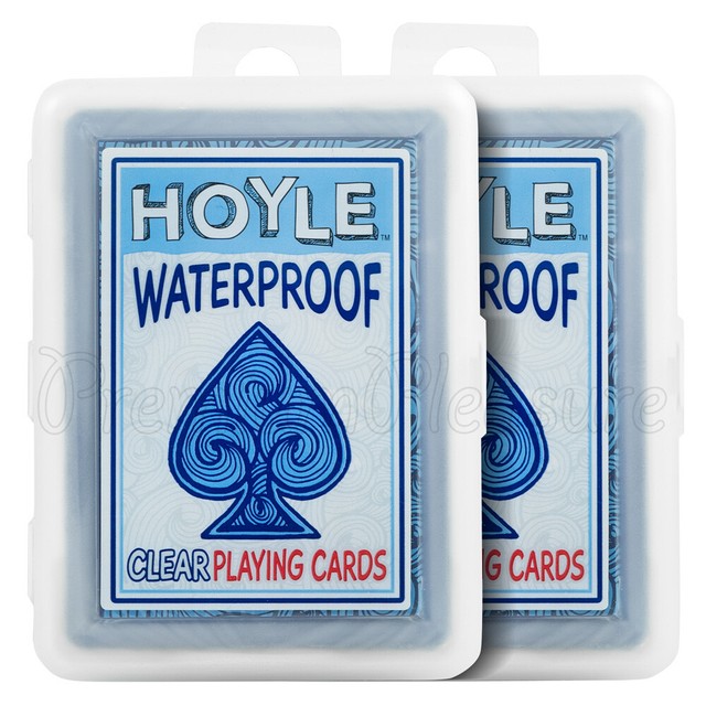 2 Decks Hoyle 100 WATERPROOF Playing Cards Plastic Clear Flexible 