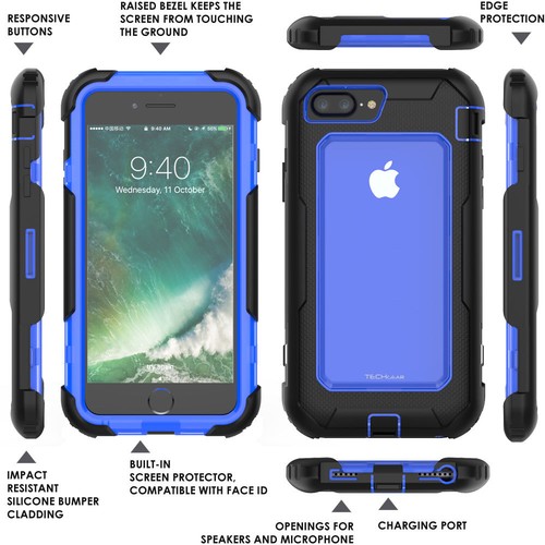 iPhone 8 Plus, 7 Plus Tough Rugged HEAVY DUTY Shock Case + Belt Clip & Stand - Picture 15 of 27