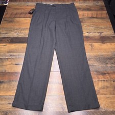 Vintage Chaps Ralph Lauren Trousers Pants Mens 38x34 Gray Pleated Cuffed New