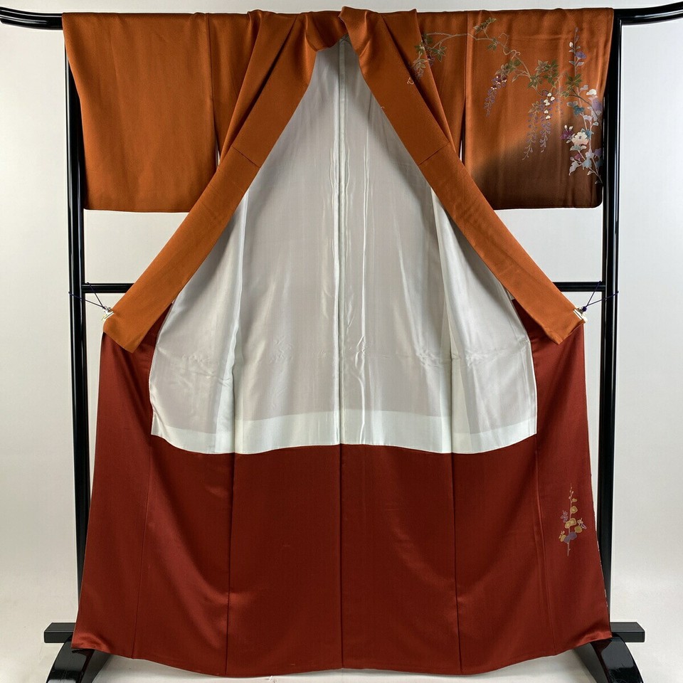 Visiting kimono Homongi Length 165Cm Sleeve 66Cm M Lined With Branches