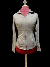Pre-owned Old Navy Active Solid Gray Fitted Jacket Size XS