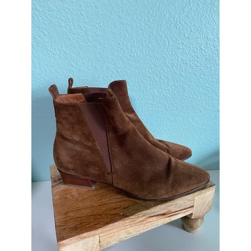 Aquatalia Women's Fabienne Brown Suede Chelsea Slip On Boots Size 8.5 - 第 1/11 張圖片