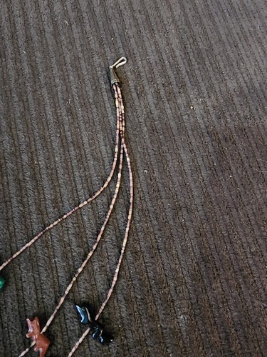 Vtg NOS Navajo Corrine Ramirez Fetish Turquoise 3 Strand Fox Necklace - Picture 6 of 8