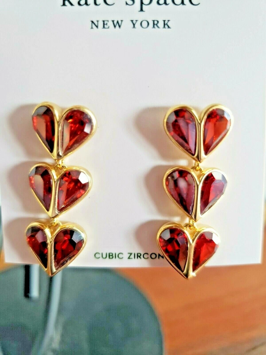 Kate spade red heart earrings cheap